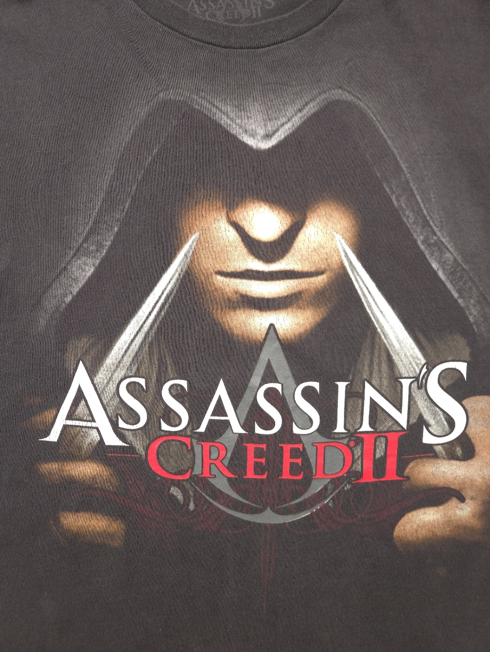 Assassin's Creed II Ezio Auditore Graphic T-Shirt‎ Video Game Promo XL Black